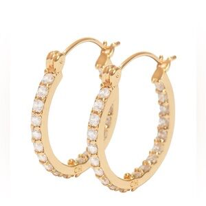 NWT Crystal Haze Mini Serena Hoops Gold
